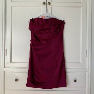 David's Bridal Plum Strapless Dress